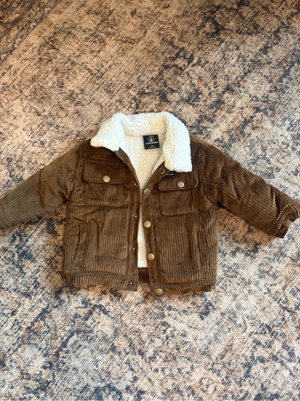 Volcom Brown Corduroy Sherpa-Lined Jacket